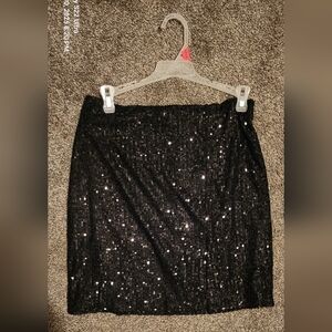 Black Sequin Skirt